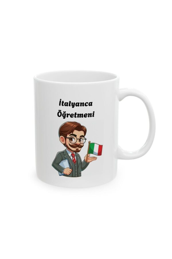 Erkek Italyanca Öğretmeni Hediyelik Baskılı Porselen Beyaz Lüks Kupa Bardak - Görsel 5