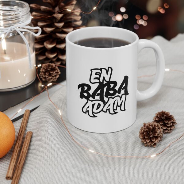 En Baba Adam Siyah Beyaz2 renklerde Babalar Günü - Doğum Günü Hediyesi - Hediye Porselen Kupa Bardak - Görsel 4
